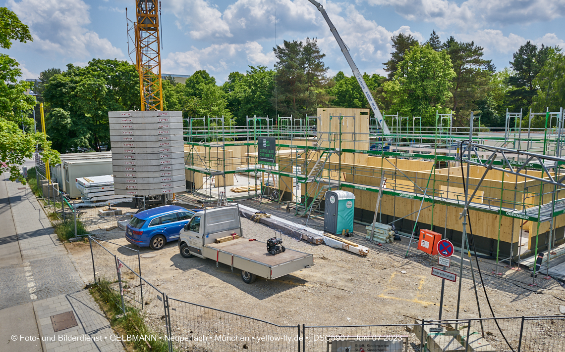 07.06.2023 - aktuelle Fotos von der »Baustelle zum Hort für Kinder« in Neuperlach in München